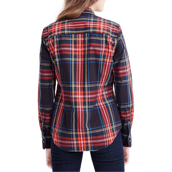 SOLD J Crew • Slim Stretch Perfect Shirt button down black Stewart Tartan plaid - Picture 14 of 14